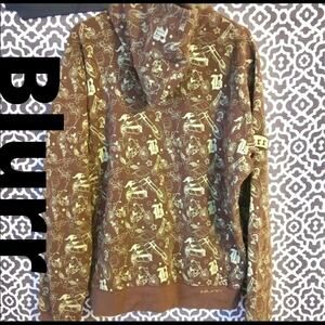 Like New Blurr Motorcycle Pattern Hooded Jacket